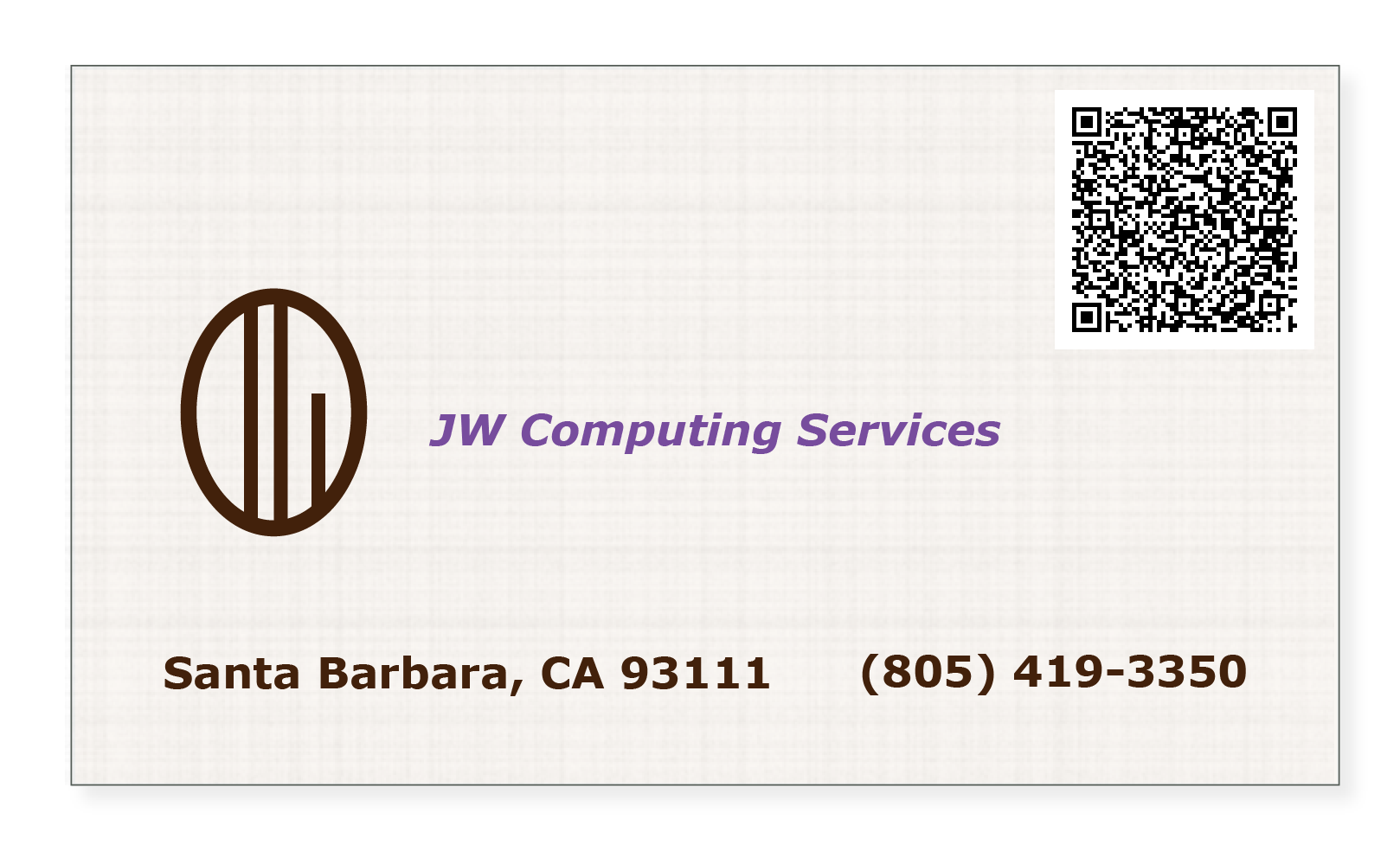 JW Computing Sevices business card