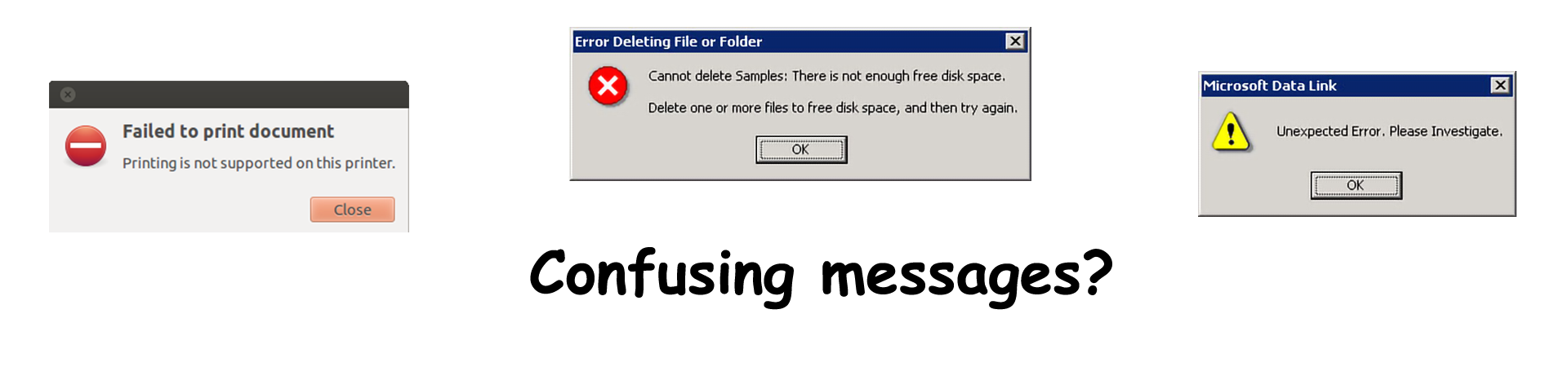 confusing computer messages